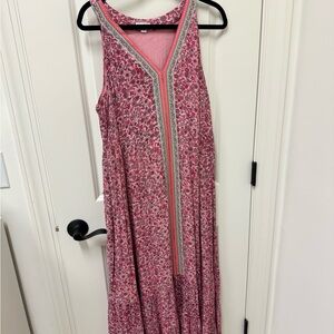 J Jill midi dress size L - super fun clouds & flattering stripe!!
